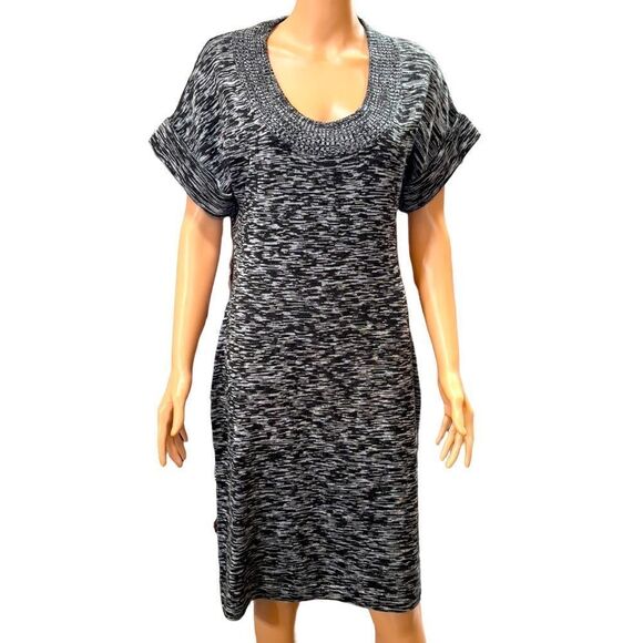 Calvin Klein Gray Heathered Knitted Dress Size Medium - Picture 1 of 13